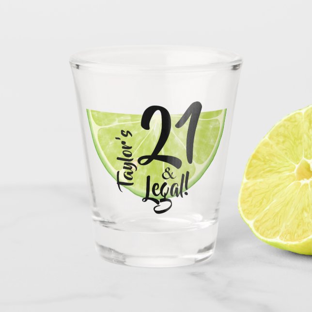 Copo De Shot 21 e Legal em um Limão Personalizado (Frente)