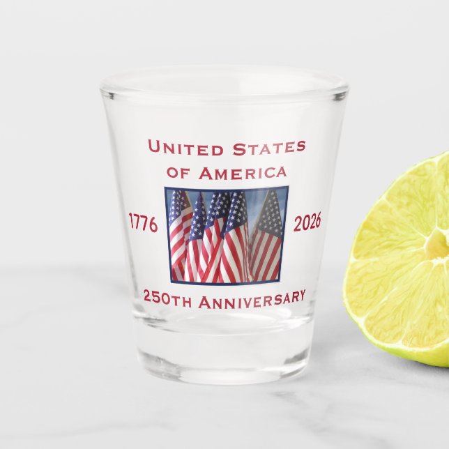 Copo De Shot 250th Anniversary USA Patriotic Keepsake (Frente)