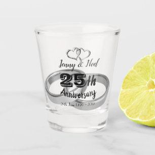 Copo De Shot 25o aniversário personalizado