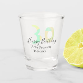 Copo De Shot 30th birthday bold letter pastel yellow black retr