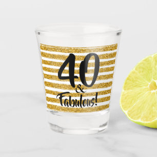 Copo De Shot 40 e Fabuloso e Dourado brilho personalizado