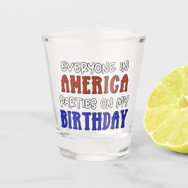 Copo De Shot 4 de julho Aniversário Engraçado