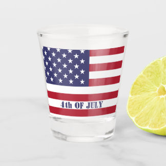 Copo De Shot 4 de Julho Bandeira Americana EUA Patriótica