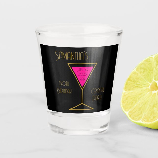 Copo De Shot 50º aniversário Cocktail Prefeito do Partido Doura (Frente)