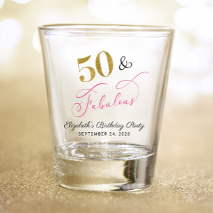 Copo De Shot 50º Aniversário do Partido Dourado Rosa