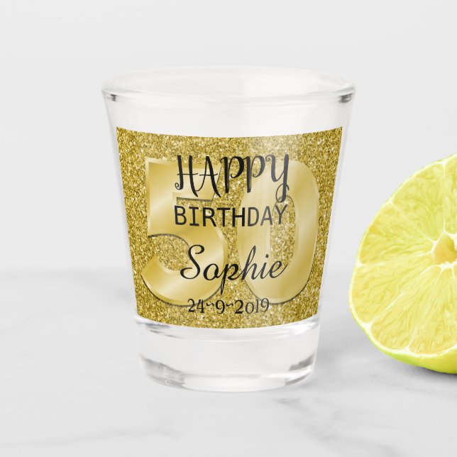 Copo De Shot 50º aniversário personalizado (Frente)