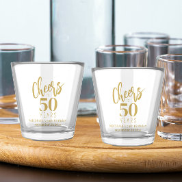 Copo De Shot 50 anos, qualquer idade marco aniversário ouro