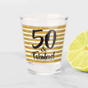 Copo De Shot 50 e Fabuloso e Dourado brilho personalizado