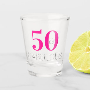 Copo De Shot 50 e fabuloso Favor de Festa de aniversário Rosa