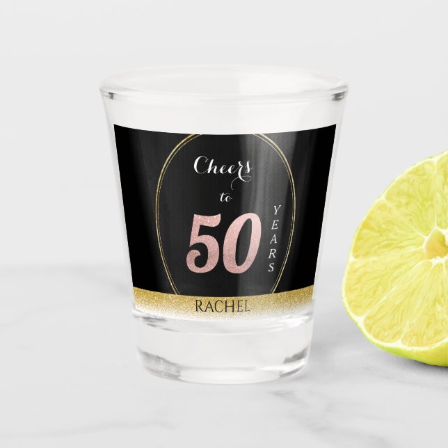 Copo De Shot 50.o Aniversário - Vidro Personalizado de Captura (Frente)