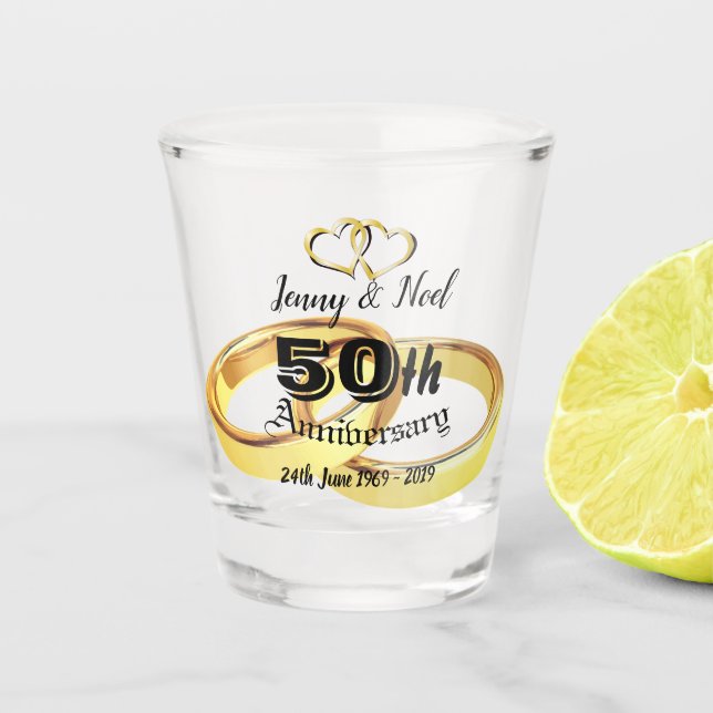 Copo De Shot 50th aniversário personalizado (Frente)