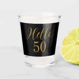 Copo De Shot 50th Birthday Black Gold Birthday Party Favor