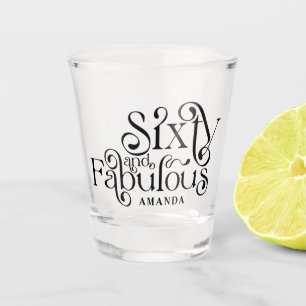 Copo De Shot 60º aniversário Sessenta e fabuloso personalizado
