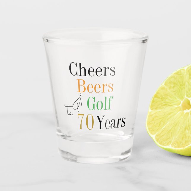 Copo De Shot 70th Birthday Golf Cheers Beers Party (Frente)