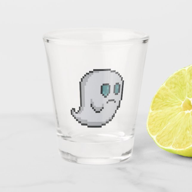 Copo De Shot 8-bit Retro Ghost (Frente)