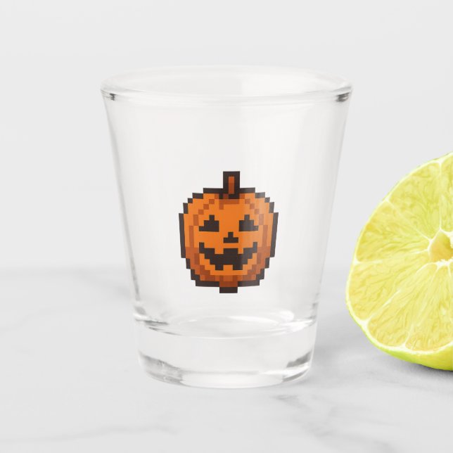 Copo De Shot 8-bit Retro Jack O' Lantern (Frente)