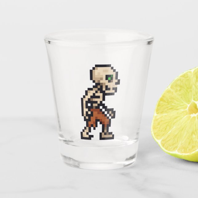 Copo De Shot 8-bit Retro Skeleton (Frente)