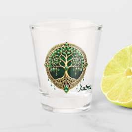 Copo De Shot A árvore da vida com nós Celtas.