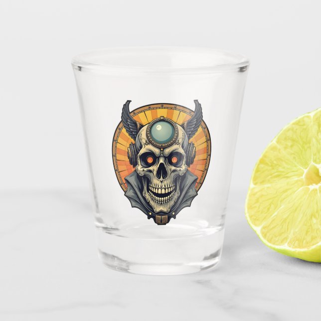Copo De Shot A caveira alada. (Frente)