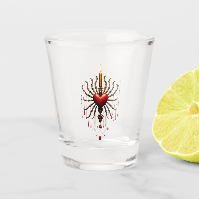 Copo De Shot A maravilhosa bela arte da elegância gótica. (Frente)