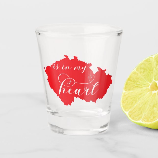 Copo De Shot A República Checa Está No Meu Coração (Frente)