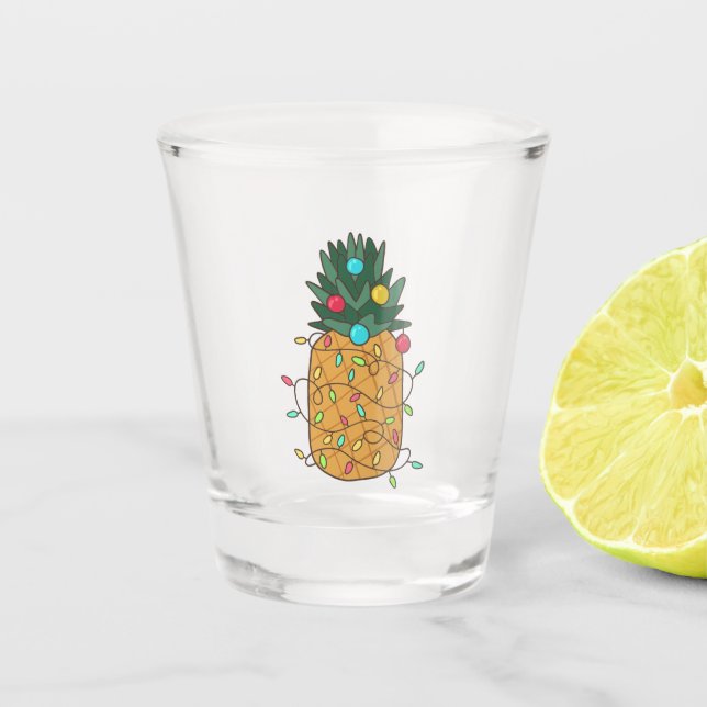 Copo De Shot Abacaxi de Natal tropical (Frente)