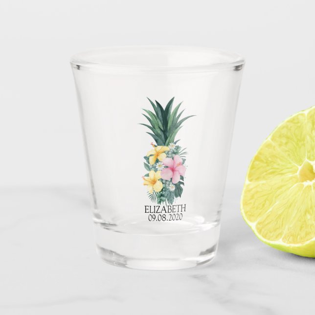 Copo De Shot Abacaxi Floral (Frente)