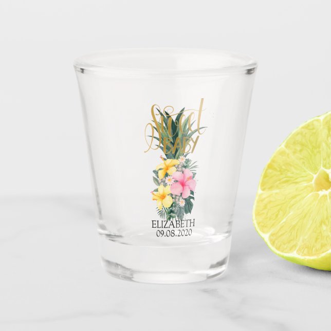 Copo De Shot Abacaxi Floral Doce Bebê (Frente)