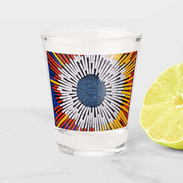Copo De Shot Abstrato em fita—Starburst (Frente)