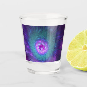 Copo De Shot Abstrato Floral Beauty Fractal Colorida Flor