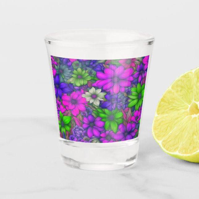 Copo De Shot Abstrato Floral nº 55 (Frente)