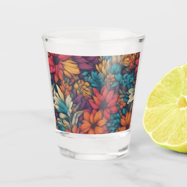 Copo De Shot Abstrato Floral nº 60 (Frente)