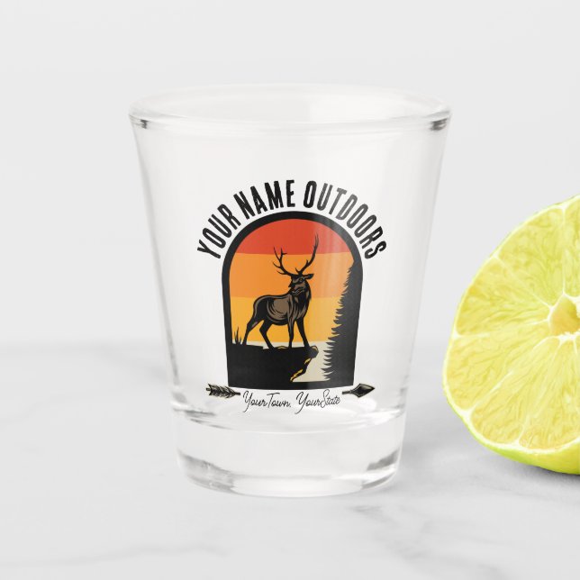 Copo De Shot Acampamento de Natureza Selvagem de Veados ao Exte (Frente)