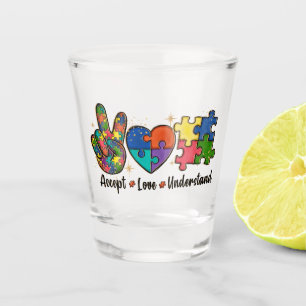 Copo De Shot Aceitar o Amor Compreender - Sensibilização Autism
