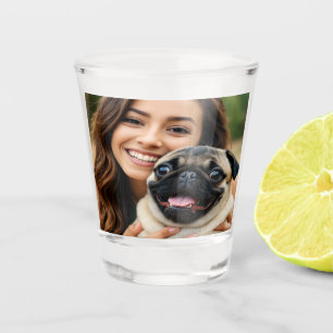 Copo De Shot Adicionar Foto de Pug Personalizar Customizar
