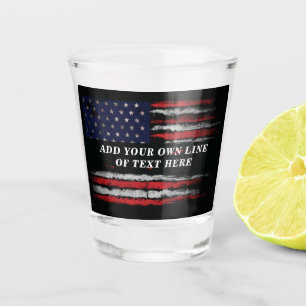 Copo De Shot Adicione seu próprio texto no sinalizador america