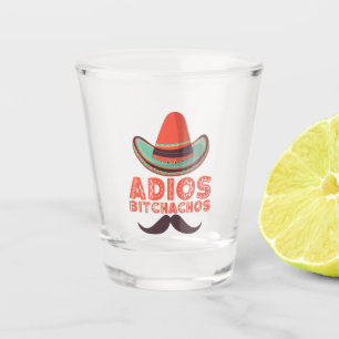 Copo De Shot Adios Bitchachos Sombrero Retro Cinco De Mayo