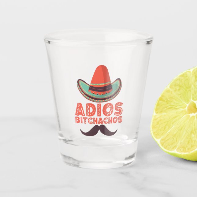 Copo De Shot Adios Bitchachos Sombrero Retro Cinco De Mayo (Frente)