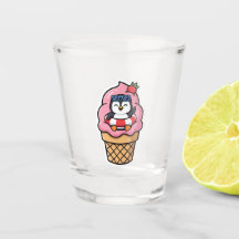 Adorável Pinguim Kawaii Cone de Sorvete Verão BSti