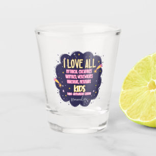 Copo De Shot Adoro Todas As Criaturas Míticas, Vampiros, Lobiso