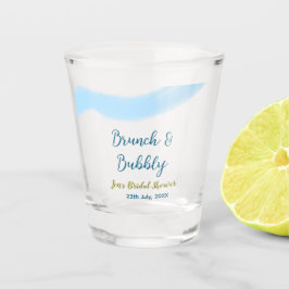 Copo De Shot Água azul dourada colorida e chá de panela nupcial