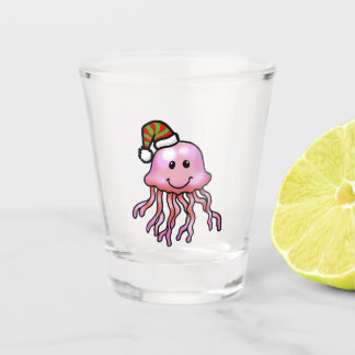 Copo De Shot Aguarela Festiva de Água-Viva Fofo