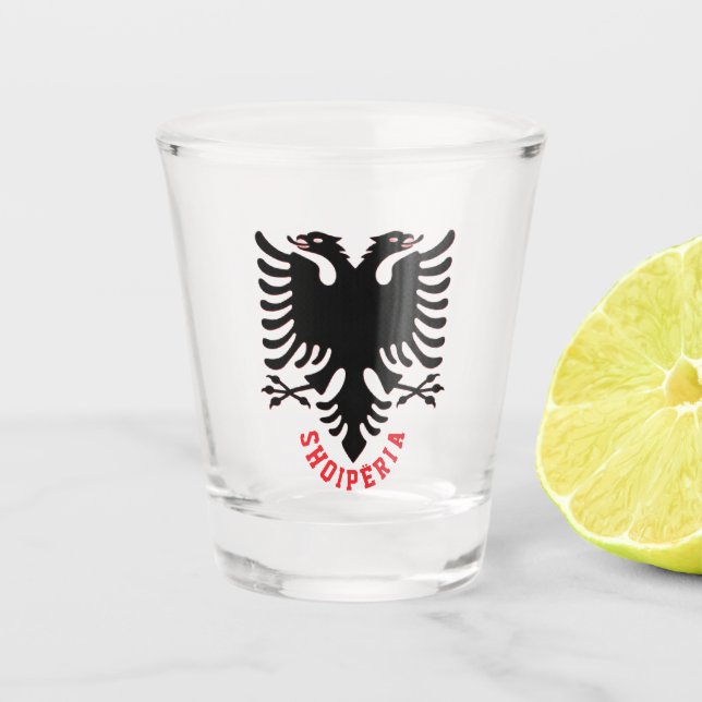 Copo De Shot Águia de Dupla Cabeça da Albânia (Frente)