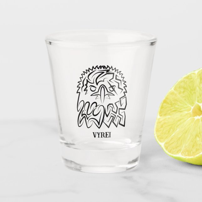 Copo De Shot Águia Tribal Negra (Frente)