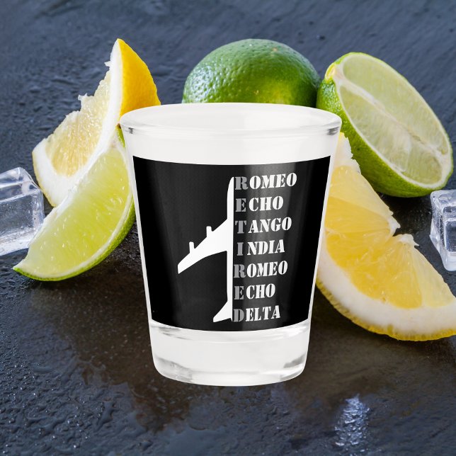 Copo De Shot Airplane Retired Nato Phonetic Alphabet Aviation (Criador carregado)