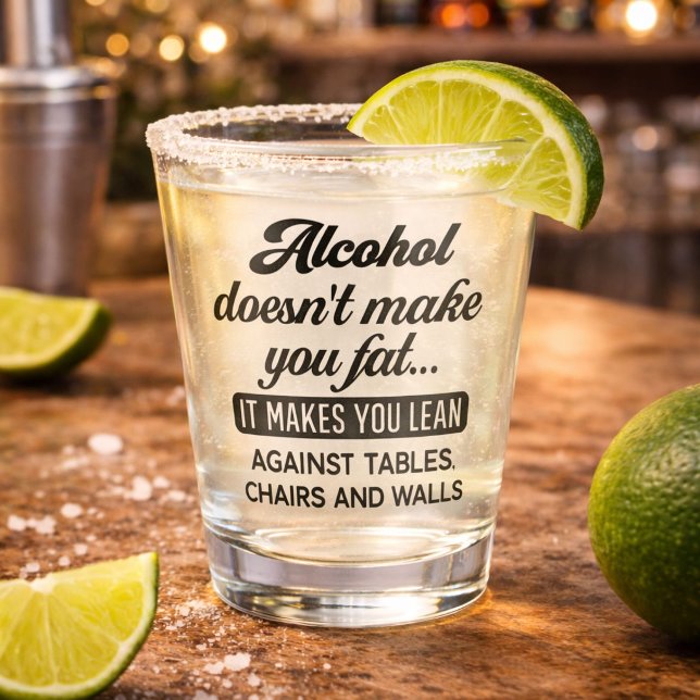 Copo De Shot Álcool Engraçado Não Engorda  (Criador carregado)