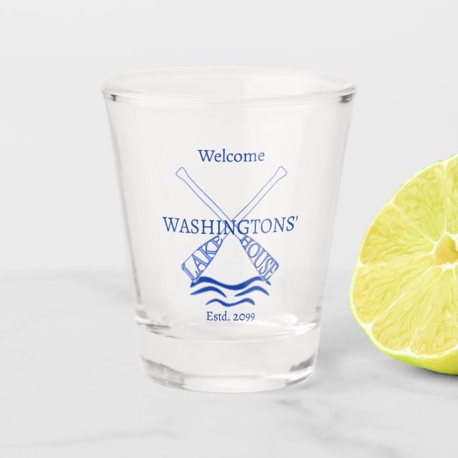 Copo De Shot Algodão Cabin Lake House Drinkware (Frente)