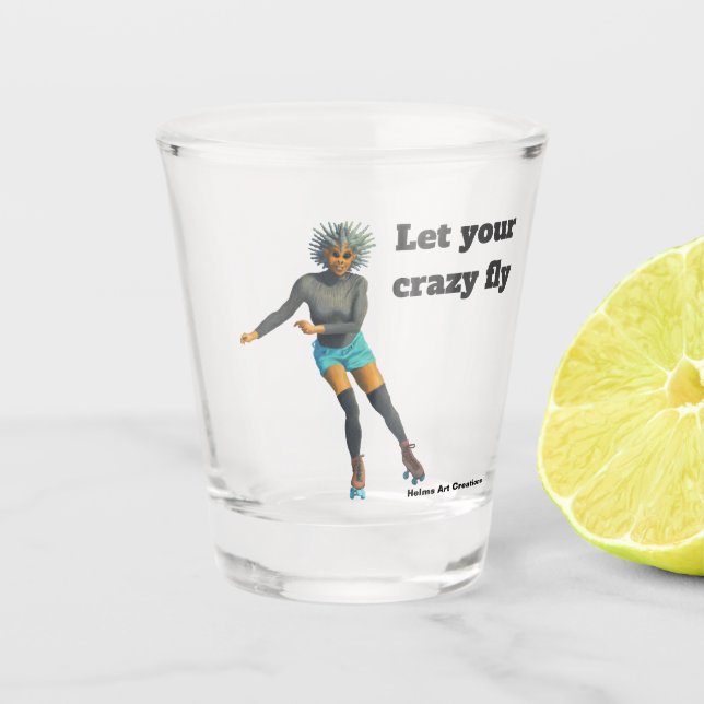 Copo De Shot Alienígena Roller Skater Fantasy Art Shot Glass (Frente)