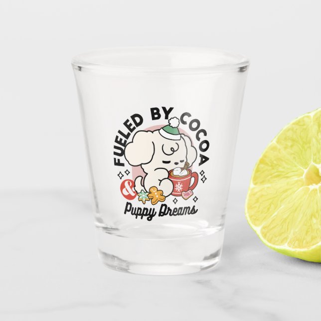 Copo De Shot Alimentado por Sonhos de Cacau e Cãozinho - Cachor (Frente)