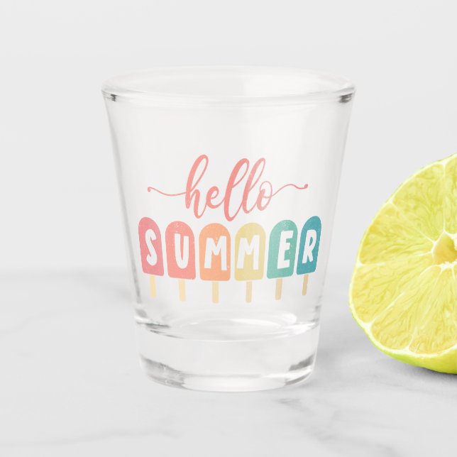 Copo De Shot Alô Pastel de Verão (Frente)